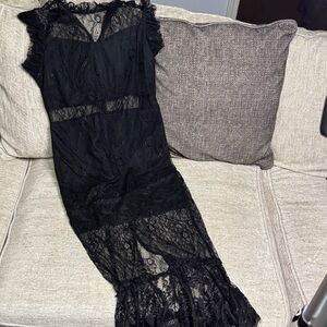 Sexy Black Sheer Lace Dress size S/M